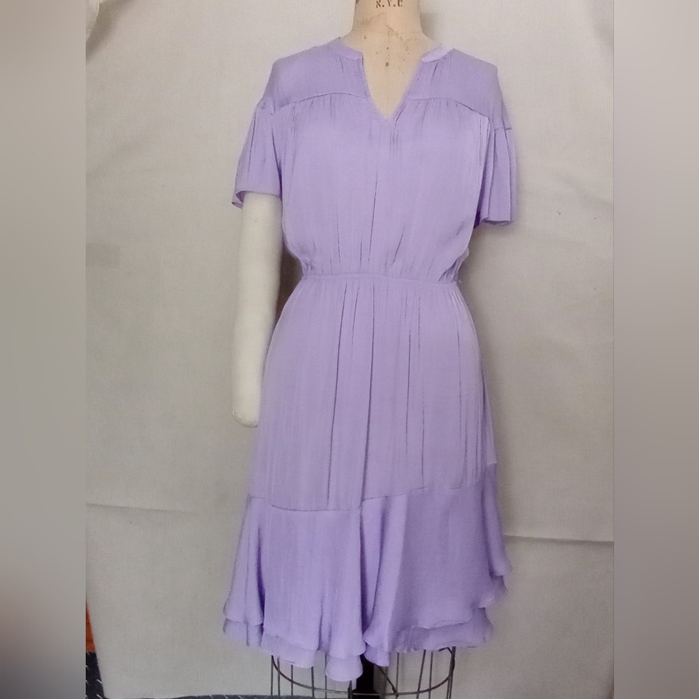 Simply Vera Vera Wang Purple Midi Sundress with Flutter Sleeves